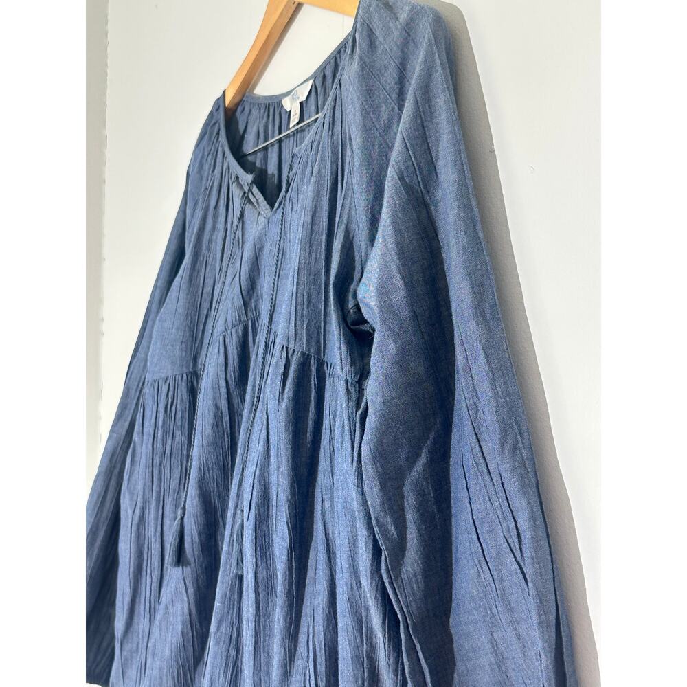 Time and Tru Denim Long Sleeve‎ Midi Dress Size Small - Picture 3 of 4